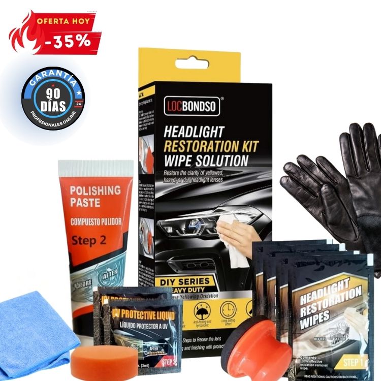 HeadLight®-KIT Restaurador de Faros en 5 MINUTOS🕒
